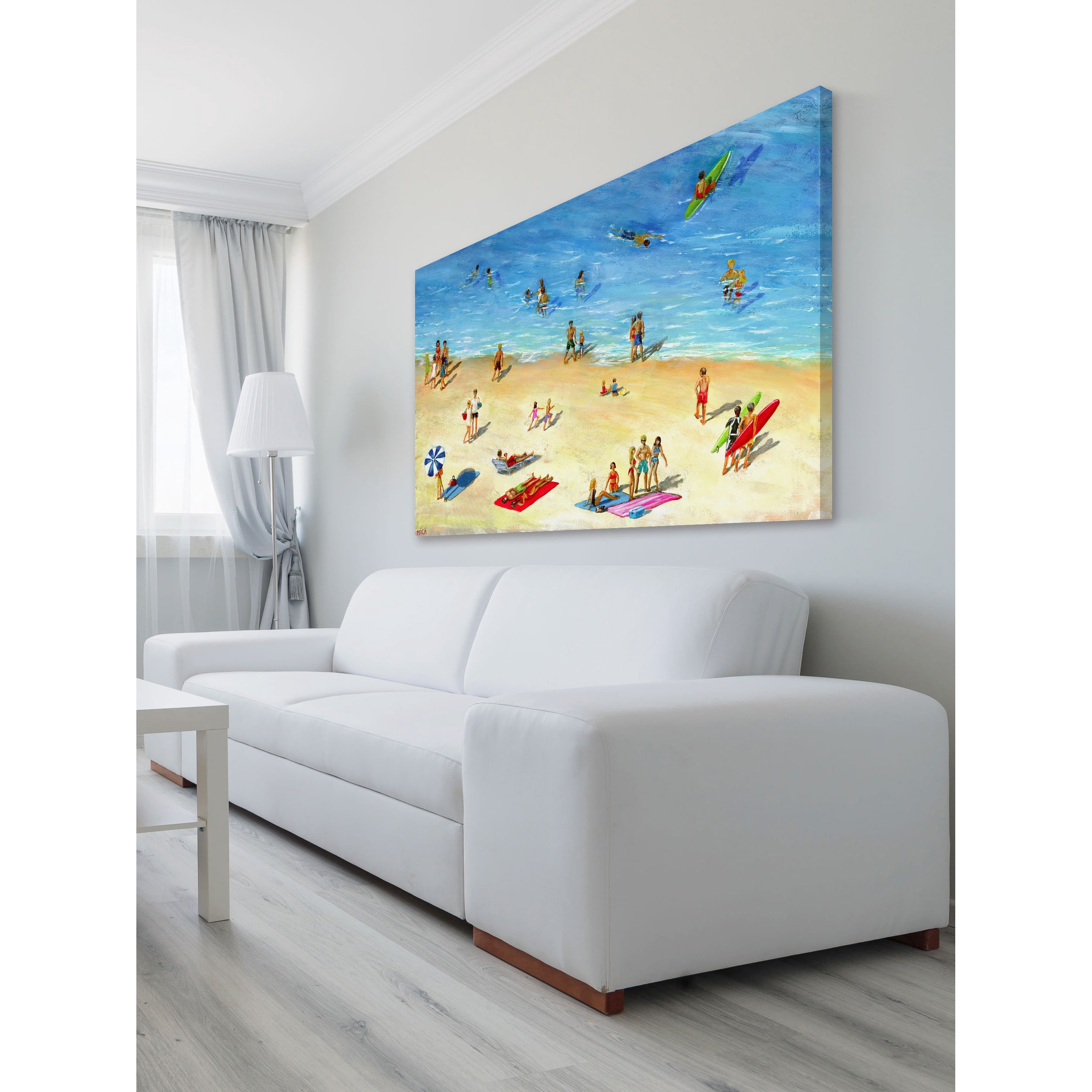 "Fun at the Beach" Painting Print on Wrapped Canvas