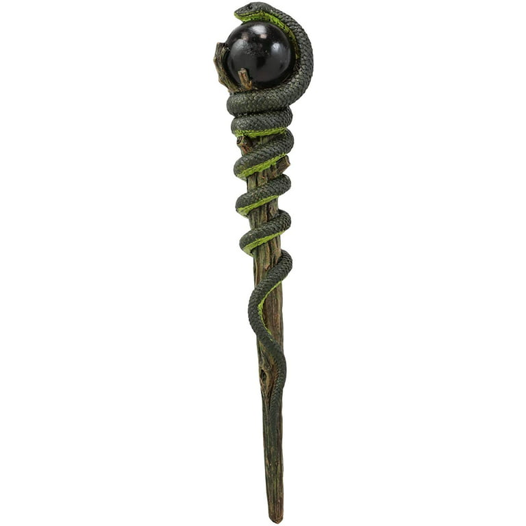 Ebros Nagini Black Orb Snake Cosplay Wand 9.5 Tall Accessory Fantasy Decor