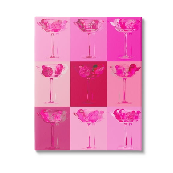 Stupell Industries Pink Abstract Drinks Food & Beverage Painting Gallery Wrapped Canvas Art Print Wall Art, 16 x 20