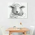thumbnail image 3 of BCIIG Stupell Industries Sheep Bathroom Robe Funny Animal Animals & Insects Painting Unframed Art Print Wall Art, 3 of 5