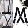 thumbnail image 1 of 4 Clips 25CM Wide Men Suspenders Women Elastic Adjustable Adult Braces Suspender Kids Children Boys Girls Wedding Accessories, 1 of 5