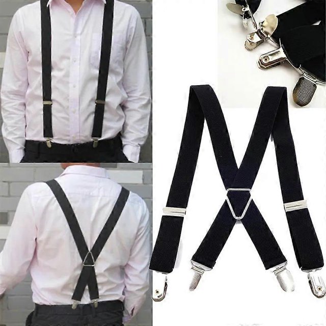 4 Clips 25CM Wide Men Suspenders Women Elastic Adjustable Adult Braces Suspender Kids Children Boys Girls Wedding Accessories