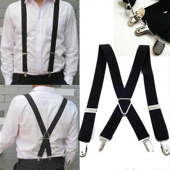 4 Clips 25CM Wide Men Suspenders Women Elastic Adjustable Adult Braces Suspender Kids Children Boys Girls Wedding Accessories