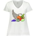thumbnail image 3 of Inktastic Thanksgiving Cornucopia Word Art Women's Plus Size V-Neck T-Shirt, 3 of 5