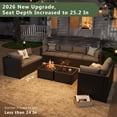 thumbnail image 3 of Aoxun 10 Piece Patio Furniture Set Wicker Rattan Patio Sectional Sofa Set Outdoor Seating Furniture with Thickened Cushion, Gray, 3 of 6