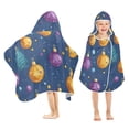 thumbnail image 2 of Colorful Christmas Ball Hooded Beach Towel Kids Bath Towels Quick Dry for Pool Swiming 50" x 23.5" Microfiber Soft Bathrobe, 2 of 7