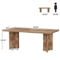 thumbnail image 5 of 63 Inch Farmhouse Executive Desk Vintage Computer Desk Large Wood Writing Desk Conference Table Workstation For Home Office Study (Light Oak Brown), 5 of 8