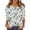 Blue, variant on Women's Fashion Casual Retro Floral Print V-Neck Button Down Three-Quarter Sleeve T-Shirt Top, Chic Blouse for Women,Royal Blue,2XL