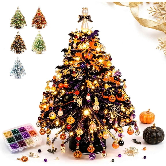 DIY Beaded Christmas Tree Kit,Handmade Mini Xmas Bead Art Craft Set,3D Crystal Bead Holiday Tree Making Project,Creative Tabletop Christmas Decoration,Relaxing DIY Activity and Festive Gift(#04)