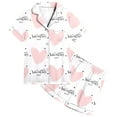thumbnail image 2 of Valentines Day Pajamas Toddler Button Down Pjs Set Short Sleeve & Short Pants Outfit Heart Print Loose Home Outfit Set Sleepwear Nightwear Loungewear Clothes Set Gifts for Kids 6-7 Years, 2 of 5