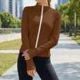 thumbnail image 7 of UDAUDU Women's Plus Size Sun Shirts UPF 50+ UV Protection Clothing Long Sleeve Full Zip Jacket Lightweight Workout Athletic Tops Brown 4XL, 7 of 7