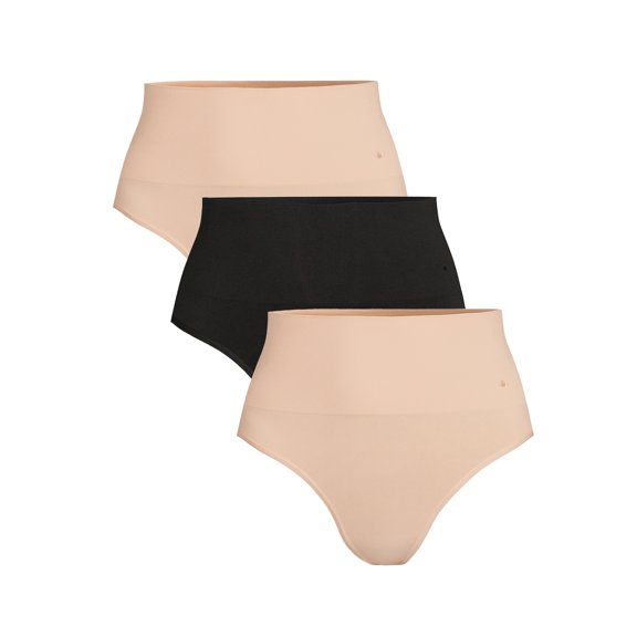 Sofia Intimates by Sofia Vergara Women's Seamless Thong Panties, 3-Pack