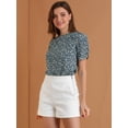thumbnail image 2 of AllegK Top Floral Informal De ManCorFruncido PaMujer Azul XS, 2 of 6