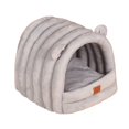 thumbnail image 3 of Cueva con capucha Cama para gatos Tienda para perros Parte inferior antideslizante Cojín autocalentable Casa de mascotas cálida decorativa para dormir gris azul Sunnimix gato de cama, 3 of 8