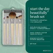 EcoTools Start the Day Beautifully Makeup Brush Kit with Storage Tray, 6 Piece Set