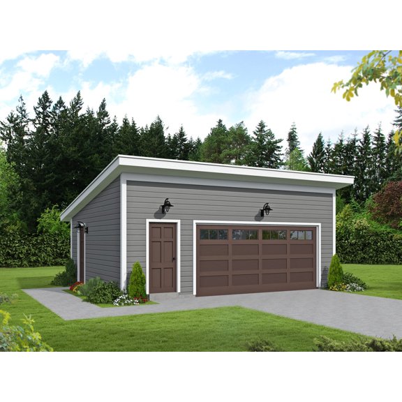 763-520: Garage Modern 0 Bed, 0 Bath Luxury Home Plan, 0 Sq Ft: Full Blueprints with License to Build by Home Plan Marketplace - Lesuto