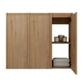 thumbnail image 2 of Noble House 36" Wall-Mounted Bathroom Side Cabinet, Plywood Floating Storage, Hidden Handle, Imitative Oak, 2 of 14