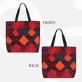 thumbnail image 4 of Single Shoulder Bag Convenience Bag 19.6×15.7×5.9in Light And Weight-Free Main Pocket Large Portable And Single Shoulder Back Red Colorful Houndstooth Hand-Drawn Sketch_2, 4 of 7