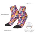 thumbnail image 6 of Rateoe Skull daisy flower Pattern Quarter Crew Socks,Toe Seamed Ankle Socks,Cotton Cushioned Breathable Athletic Crew Sports Socks, 6 of 7