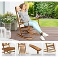 thumbnail image 2 of VINGLI Wooden Rocking Chair Outdoor Set of 2, Patio Rockers with High Back, Support 450 LBS Rocking Chairs, for Porch, Patio, Balcony, Garden, Yard (Oak, 2 PCS), 2 of 7