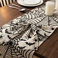 thumbnail image 5 of Purple Bow Halloween Table Runner 13x70 Inch, Cute Ghost Pumpkin Bat Web Pattern Table Cover, Reusable Halloween Themed Table Decor for Kitchen Party, 5 of 8