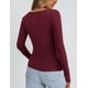 thumbnail image 4 of Remera PRETTYGARDEN de canalé, manga larga, escote redondo, color vino, talla M, 4 of 4