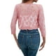 thumbnail image 5 of Manga larga blanca,Cárdigan de encaje para mujer, blusa holgada de manga 3/4, suave escote en V, ideal para playa y hogar, sopatenor, 5 of 9