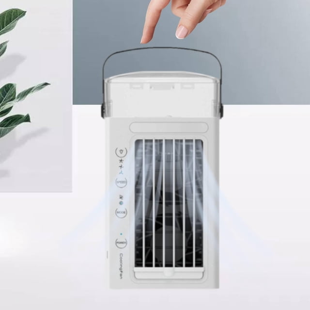 Mini acondicionado portátil, evaporativo personal para habitación, ventilador refrigeración por agua para escritorio, coche,