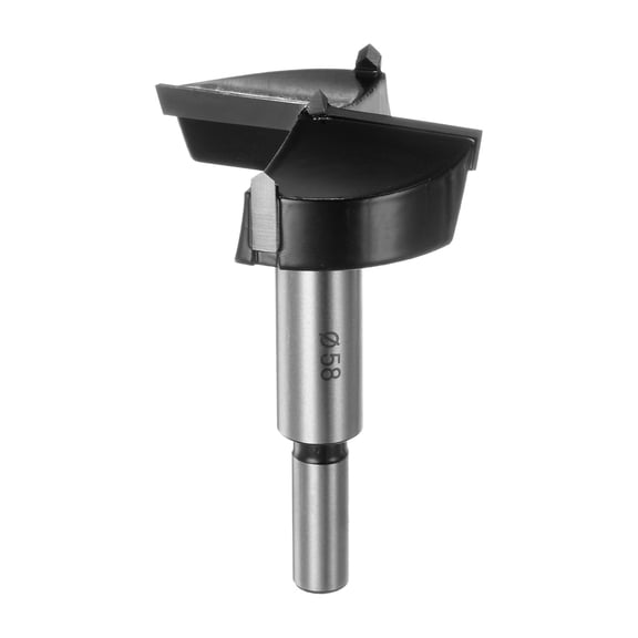 Uxcell Forstner Drill Bit for Woodworking, 2-9/32in (58mm) Carbide Tip Round Shank Hinge Cutter for Wood Hole Drilling Opener