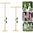 thumbnail image 3 of 2Pcs Gold 8FT Metal Wedding Arch Stand, Heavy Duty Stable Backdrop Frame for Wedding Birthday Party Bridal Shower Photo Decor, 3 of 11