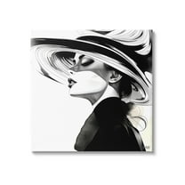 Stupell Industries Woman & Abstract Hat Abstract Painting Gallery Wrapped Canvas Art Print Wall Art, 24 x 24