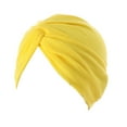 thumbnail image 1 of Headwraps Simple Style Comfortable Premium Material Assorted Colors with Buttons Muslim Style Elasticity Women's Headbands Women Yellow, 1 of 6