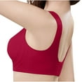 thumbnail image 5 of SMihono Stylish Womens Seamless Bras Full Coverage Push Up Bras Lace Anti-Sagging Wirefree Bra Breathable Comfy Everyday Bras Red 8, 5 of 5