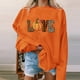 thumbnail image 1 of ICHUANYI Clearance Halloween Sweatshirt Women Pumpkin Coffee Graphic Sweatshirts Cute Halloween Shirts Fall Crewneck Sweatshirt(Orange, XXL) ICHUANYI WER2023081202925, 1 of 5