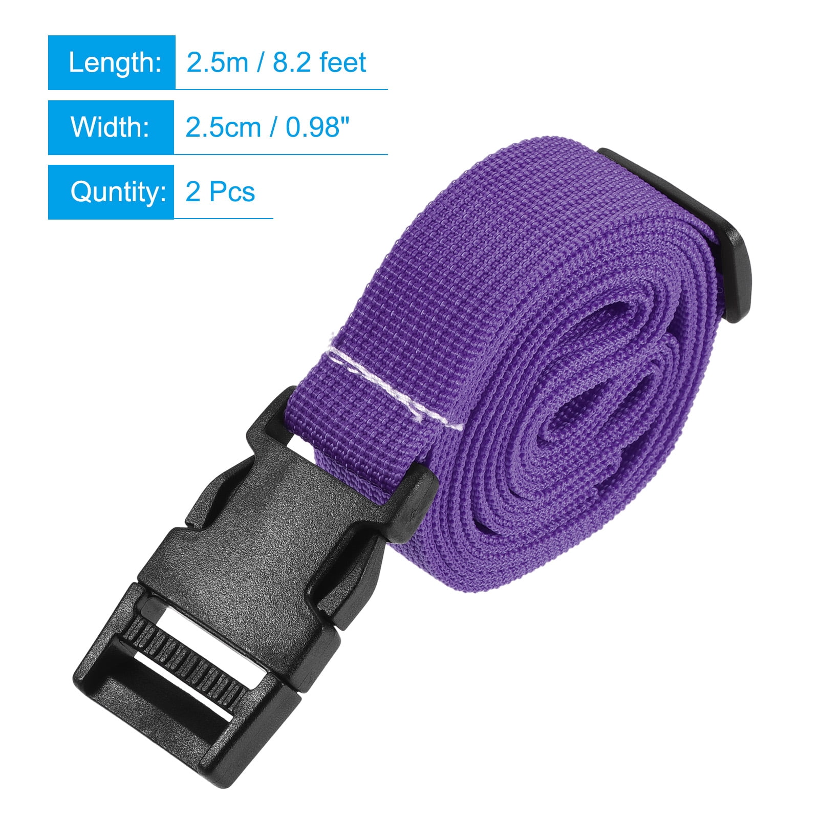Unique Bargains Utility Strap with Buckle Adjustable Belt for Bag Luggage Packing Purple