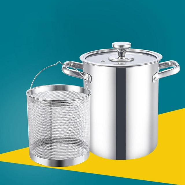 Olla de Acero Inoxidable Perfecl con Tapa de Vidrio Doble Asa para Freír y Hervir