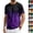 #02 Dark Purple, variant on Men's Hawaiian Graphic Gradient Printed T-Shirts Short Sleeve Crewneck Shirts Casual Summer Vintage Tops ,3XL,Light Brown