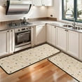 thumbnail image 3 of Kitchen Rugs Sets Of 2,Beige Butterfly Pattern Anti Fatigue Kitchen Mat Rugs Non Slip Washable,Decorative Kitchen Floor Mats for Kitchen,Sink,Laundry,17"x47"+17"x47", 3 of 5