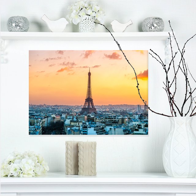 Eiffel at Sunrise in Paris - Cityscape Photography Canvas Print