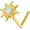 03-Sun, variant on Gold Plated Sun Nose Stud 925 Sterling Silver Sun L Shaped Stud 20G Nose Piercing Jewelry Gifts for Women
