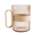 thumbnail image 2 of WHEANG Gobelet de Rince-Bouche Transparent en Plastique Rayé avec Poignée pour Salle de Bain, 2 of 4