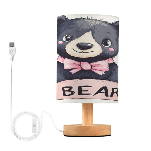 BZSMCE Lamp Modern Cute Black Bear Creative Patter Night Light