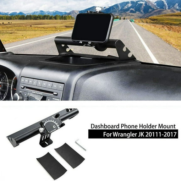 Car Dashboard Mount Cellphone Holder Stainless Steel Phone Bracket for JK JKU 2 Door 2011-2017