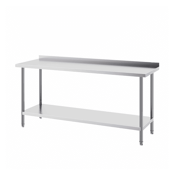 Stainless Steel Work Table 24x72x36 Inch, Commercial Prep Table Heavy Duty, Adjustable Height Metal Worktable for Restaurant Kitchen Hotel Garage