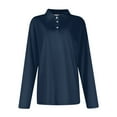 thumbnail image 3 of BRDFRL Women's Polo Shirts UPF 50+ Sun Protection Long Sleeve Collared Lightweight Quick Dry Casual Tennis Golf Shirts Navy S, 3 of 5