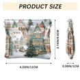 thumbnail image 3 of PU Leather Coin Purse Wallet Compact Water-Resistant Card Cases Money Organizers Cozy Winter Town with Snow, 3 of 7