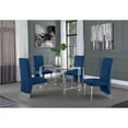thumbnail image 2 of 5pc. 68" x 40" Glass Dinette Set with 4 Chairs and Silver Stainless Steel, 2 of 4