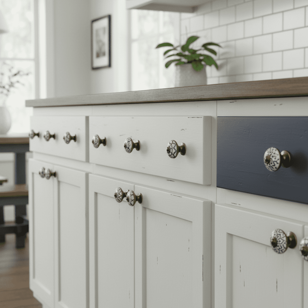 Vriksha Kraft Ceramic Cabinet Knobs – 12 Pack, Black & White Hand-Painted Drawer Knobs, Cabinet Knobs for Dressers, Cabinets & Furniture
