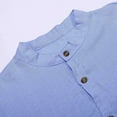 thumbnail image 7 of LIIPEE Men Shirts Casual Solid Color Short Sleeve Stand Neck Business Shirt Male Regular Fit Lightweight Fashion Tops Comfortable Breathable Soft Daily Shirts,Light Blue,L, 7 of 7