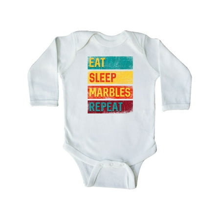 

Inktastic Eat Sleep Marbles Repeat Game Gift Gift Baby Boy or Baby Girl Long Sleeve Bodysuit